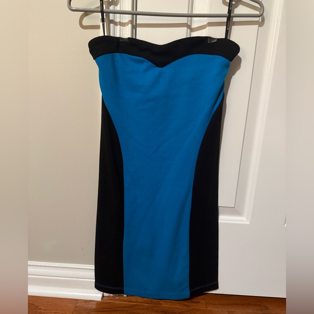Forever 21 Strapless Dress in Blue and Black